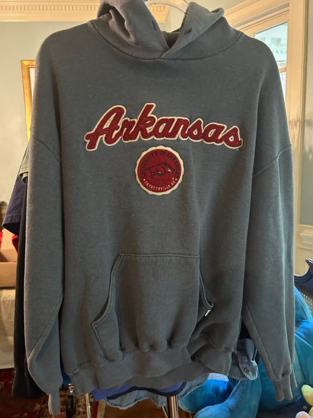 Russell Athletic Arkansas Razorbacks Gray Pullover Hoodie XL
